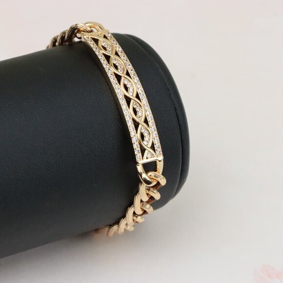 "Elegant Rose Gold Bracelet with Infinity Design and CZ Accents, XPBL0853 - Picture 11 of 12